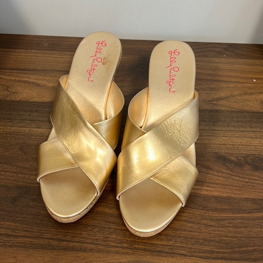 Lilly Pulitzer Gold Wedges
